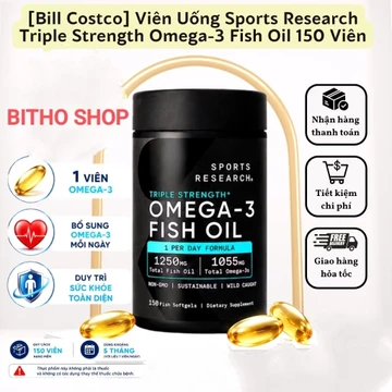[DATE 2029] Viên Uống ơmega 3 Triple Strength Omega-3 Fish Oil 150 Viên