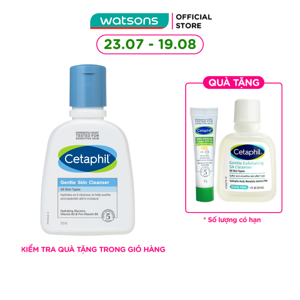 Sữa Rửa Mặt Cetaphil Dịu Nhẹ Gentle Skin Cleanser 125ml