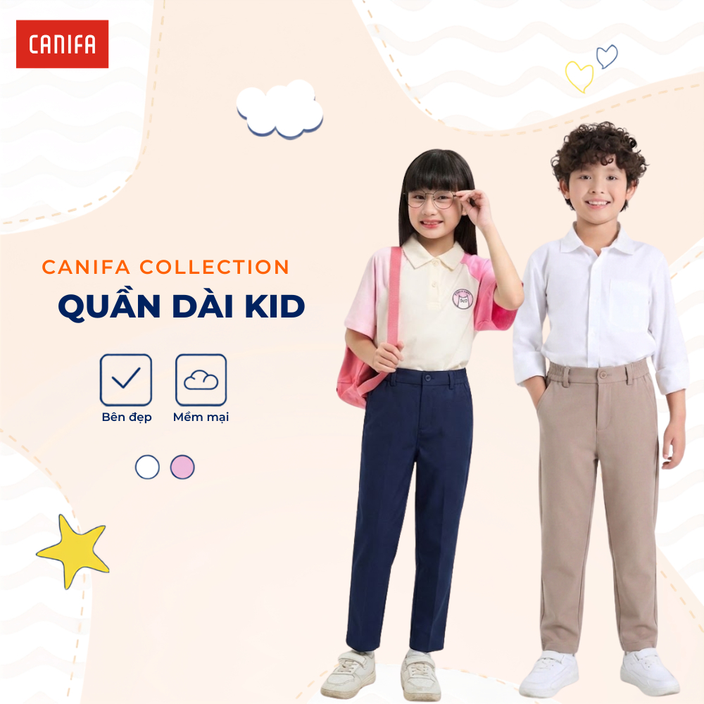 Quần dài unisex trẻ em CANIFA lưng chun dáng suông 3BP26A001