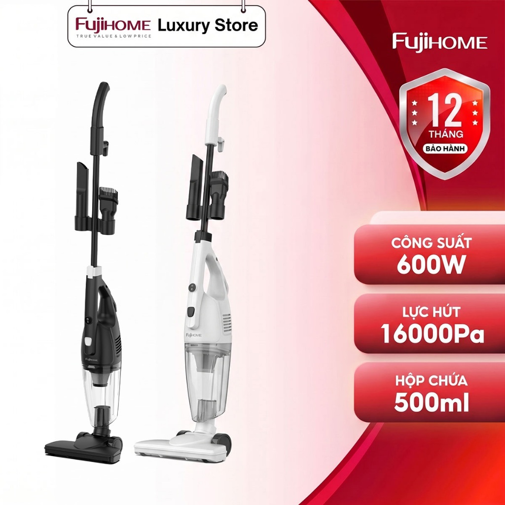Máy Hút Bụi Mini FujiHome VC06 – Lực Hút 16000Pa, Dây Dài 5m Tiện Lợi