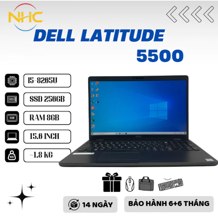 Laptop Giá Rẻ DELL latitude 5500 I5-8265U RAM 8GB SSD 256GB