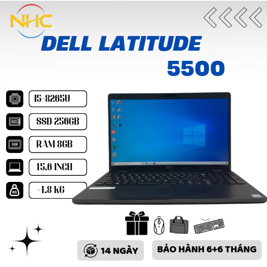 Laptop Giá Rẻ DELL latitude 5500 I5-8265U RAM 8GB SSD 256GB