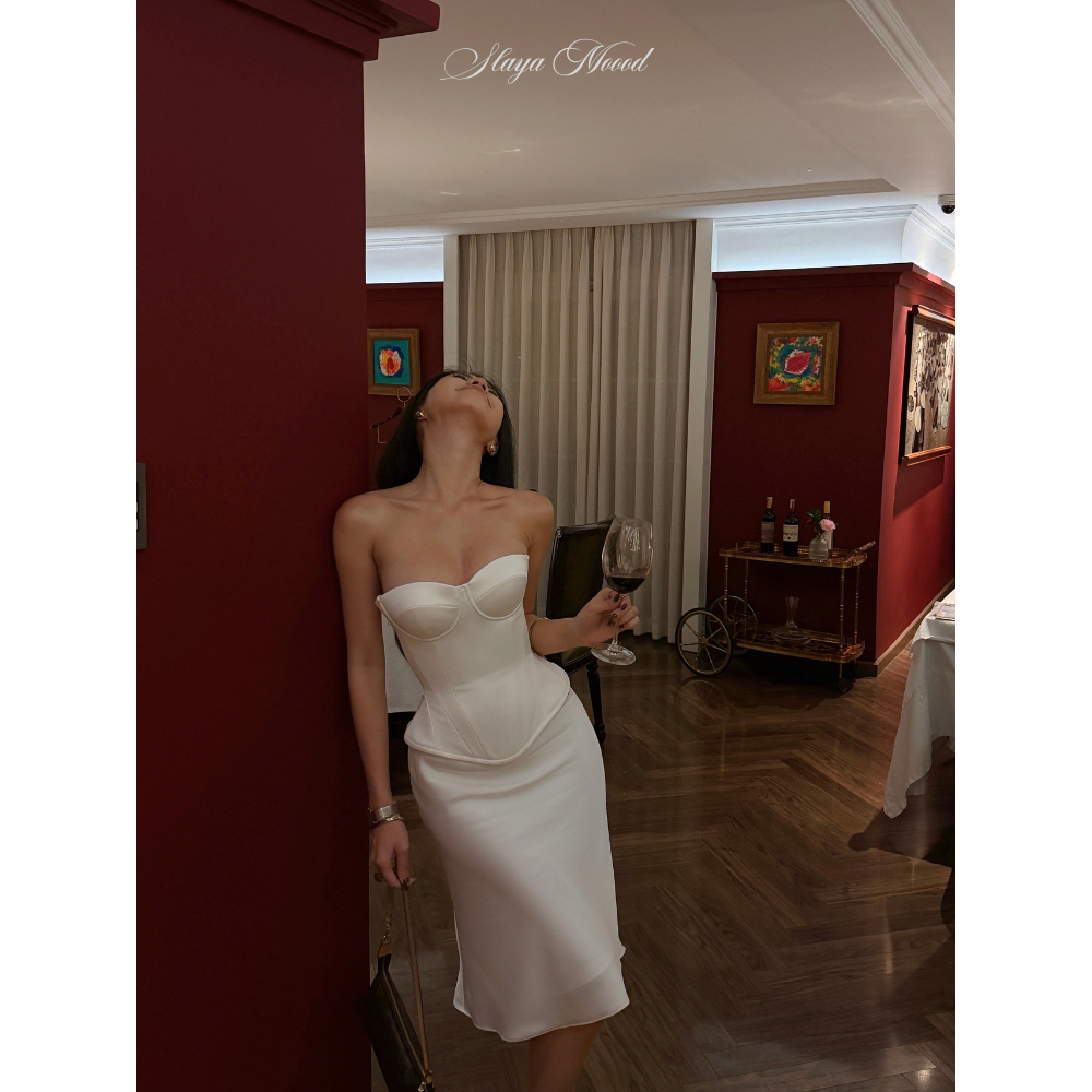 (CHÍNH HÃNG) Áo Corset Trắng Siết Eo Tôn Dáng - 𝐂𝐡𝐚𝐫𝐥𝐨𝐭𝐭𝐞 𝐂𝐨𝐫𝐬𝐞𝐭 - SLAYA MOOD (ảnh chính chủ)