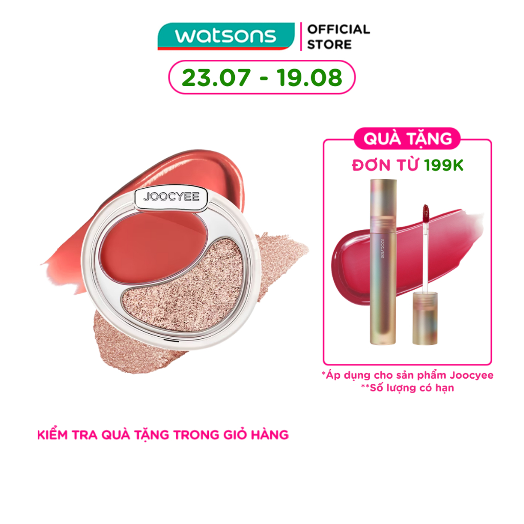 Kem Má Hồng & Bắt Sáng Joocyee Cream Blush And Highlighting Duo 7g .#D261 Amethyst Aura