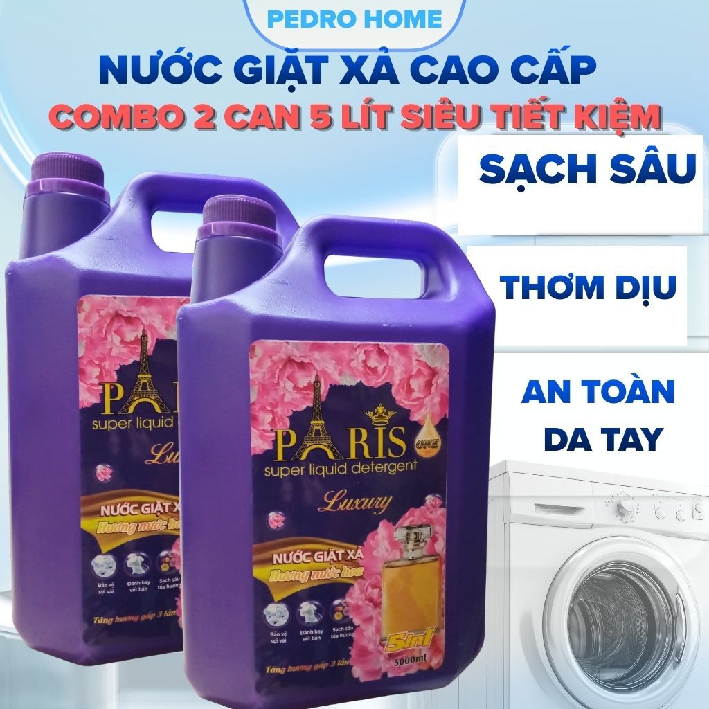 THÙNG 2 CAN = 10LÍT NƯỚC GIẶT PARIS HƯƠNG NƯỚC HOA PHÁP,LÀM SẠCH. LƯU HƯƠNG LÂU