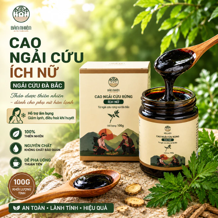 Cao Ngải Cứu Rừng Ích Nữ bổ khí huyết, cải thiện kinh nguyệt, ấm thận, ấm tử cung, khỏe ngũ tạng 100gr