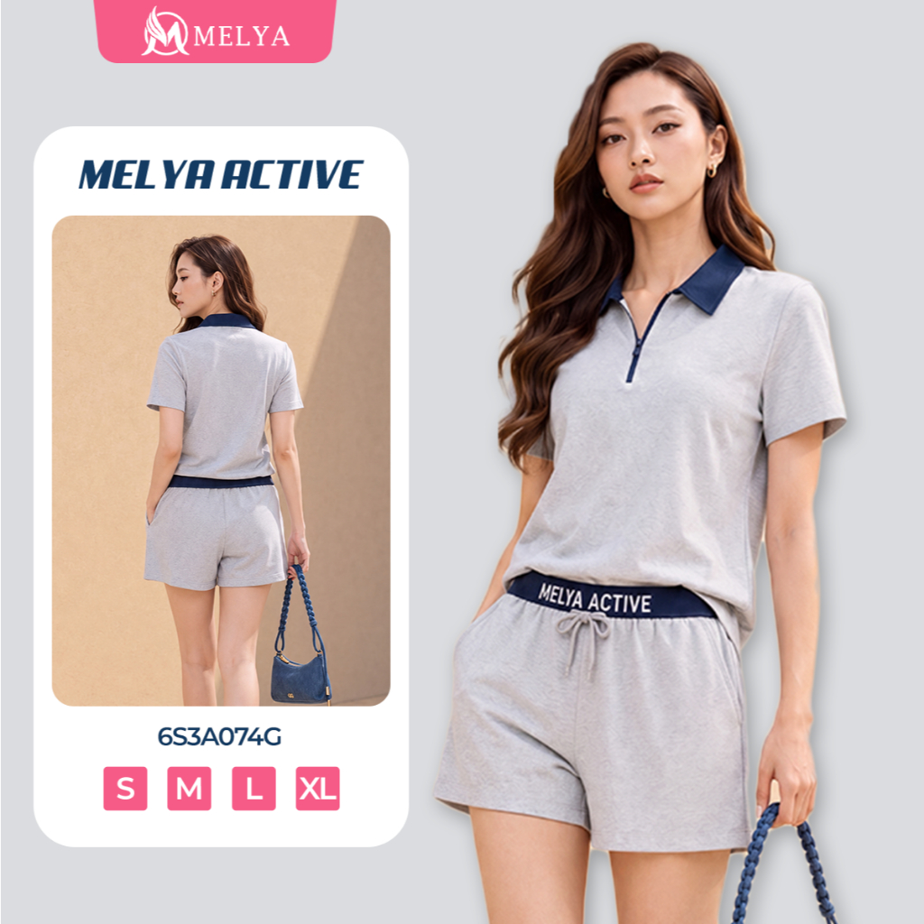 Set Áo Quần MELYA 6S3A074G Moonstone – Ghi Xám Thanh Lịch, Co Giãn 4 Chiều, Thoải Mái Mỗi Ngày