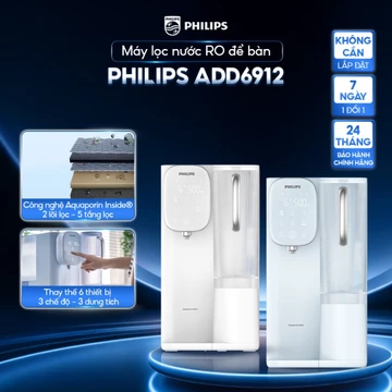 [HÀNG CHÍNH HÃNG] Máy Lọc Nước RO Để Bàn NÓNG/LẠNH PHILIPS ADD6912, Công nghệ lọc Aquaporin Inside