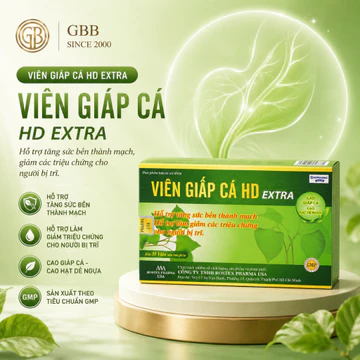VIÊN GIẤP CÁ HD EXTRA hỗ trợ giảm trĩ, táo bón - Hộp 30 viên