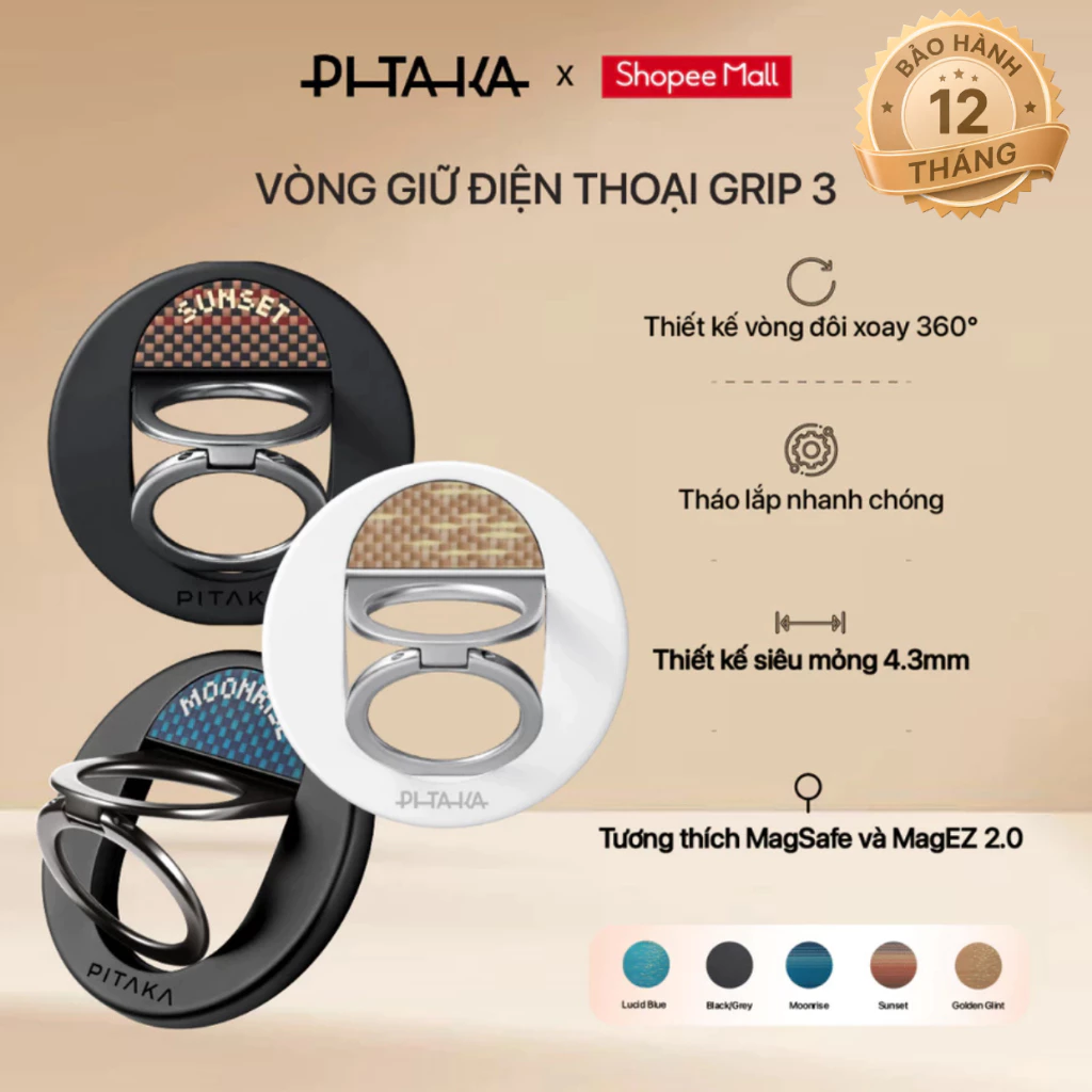 Vòng giữ điện thoại PITAKA Grip 3 từ tính MagSafe - ảnh sản phẩm