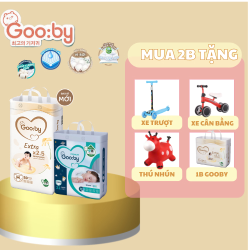 [KÈM QUÀ] COMBO 2 Bịch Gooby Extra cải tiến, siêu mỏng mềm, thấm hút tốt size NB/S/M/L/XL/XXL/XXXL