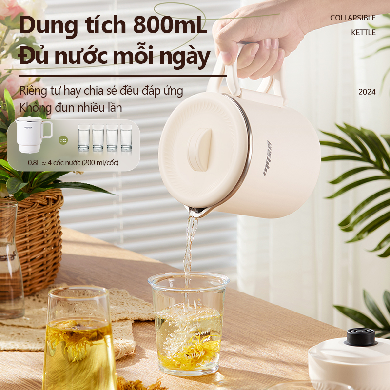 KAWU ấm đun nước gấp gọn Đun sôi nhanh Thuận tiện cho việc đi lại thép không gỉ 316 ấm đun nước | BigBuy360 - bigbuy360.vn