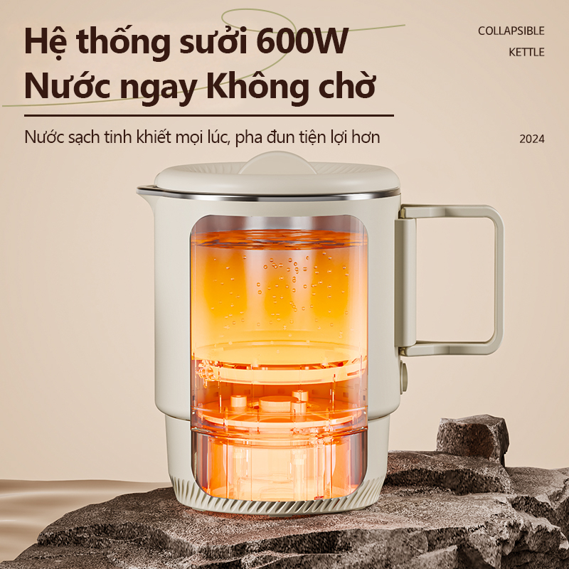 KAWU ấm đun nước gấp gọn Đun sôi nhanh Thuận tiện cho việc đi lại thép không gỉ 316 ấm đun nước | BigBuy360 - bigbuy360.vn