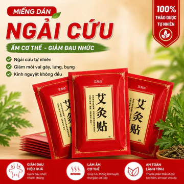 3 Túi 150 Miếng Dán Ngải Cứu Giảm Đau Cổ Vai Gáy, Cao Dán Ngải Cứu