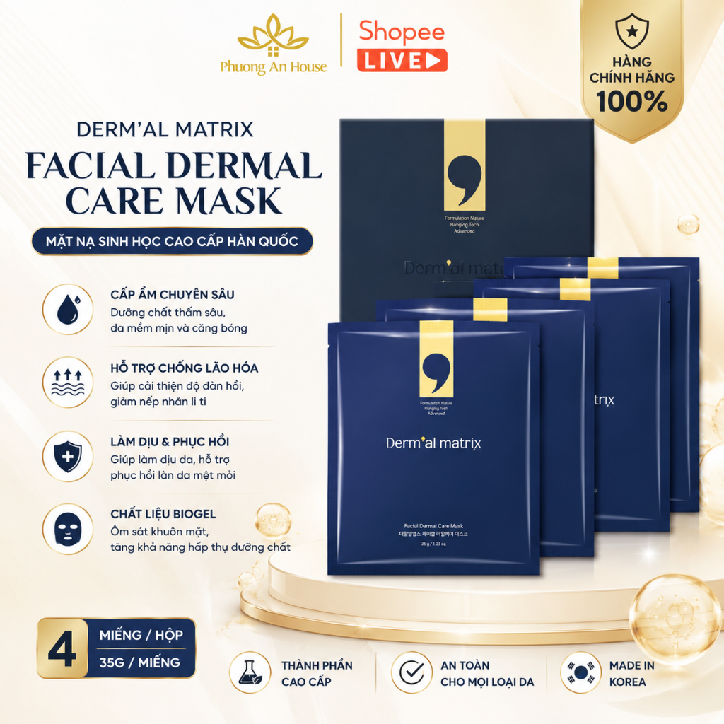 Mặt Nạ Thạch Collagen Dermal All Matrix Facial Care Mask Hàn Quốc Cấp Ẩm Chuyên Sâu Hộp 4 Miếng