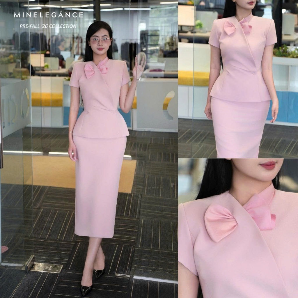 MINELEGÁNCE | SET ÁO & CHÂN VÁY BÚT CHÌ THANH LỊCH, SANG TRỌNG - MIN150
