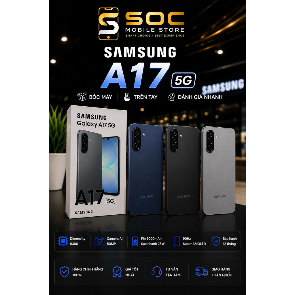 [Combo x2 + VAT] Samsung Galaxy A17 5G 8/128GB - Chính Hãng