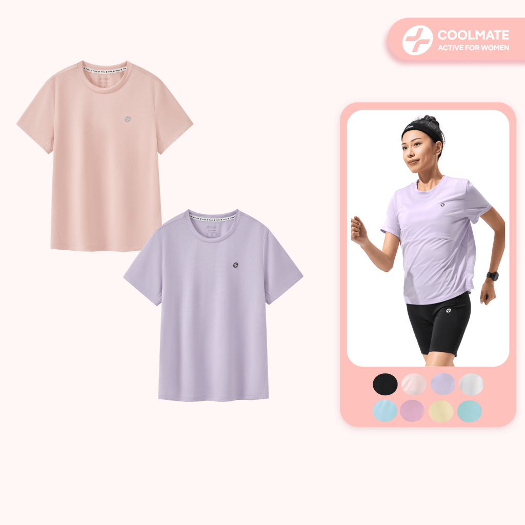 Combo 2 áo thun thể thao nữ chạy bộ core tee siêu nhẹ, thấm hút, nhanh khô - Coolmate Women