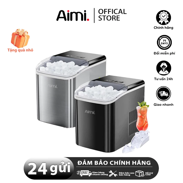 Máy Làm đá Mini 2.2L Công Suất Lớn Hoàntoàn Tự động 15kg đá Tạo đá Siêu Tốc Trong 6-8 Phút