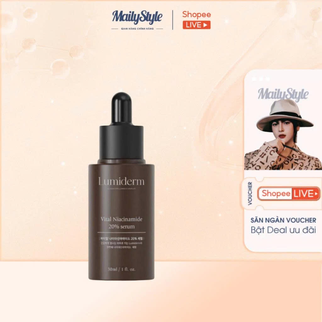 V809_Combo (01 Chai) E94 Serum Niacinamide B3 20% Lumiderm + (03 hộp) A08 Frombio Liposome Glutathione Dear Queen