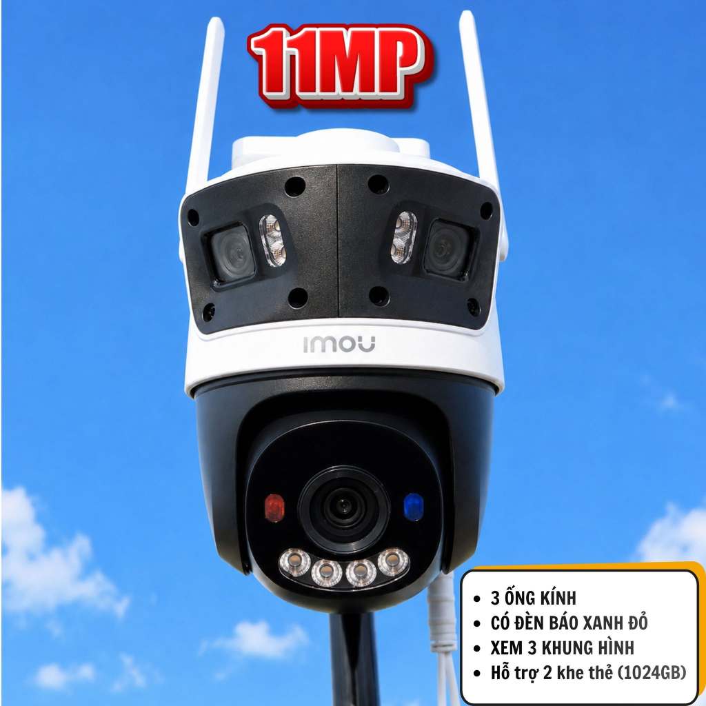 Camera Wifi IMOU 3 Mắt Cruiser Triple S7UP 11MP/Cruiser Pano Z S76DP 13MP, Còi Đèn, Có Màu Ban Đêm | BigBuy360 - bigbuy360.vn