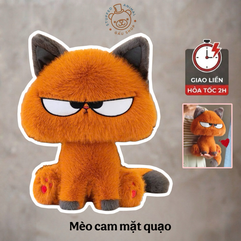[Chính hãng Meidikai] Gấu bông mèo cam mặt quạo – thú nhồi bông siêu mềm – size 25cm 35cm – quà tặng người yêu