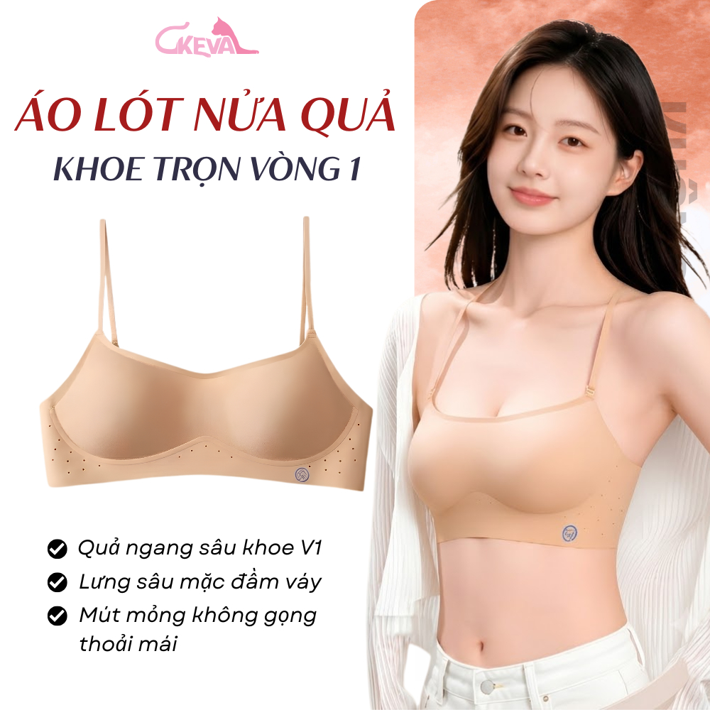 Áo Lót Su Đúc Cổ Vuông Mỏng Nhẹ Áo Bra Nửa Quả Tôn Vòng 1 - Đệm Mỏng Không Lộ Viền - Siêu Thoáng 823