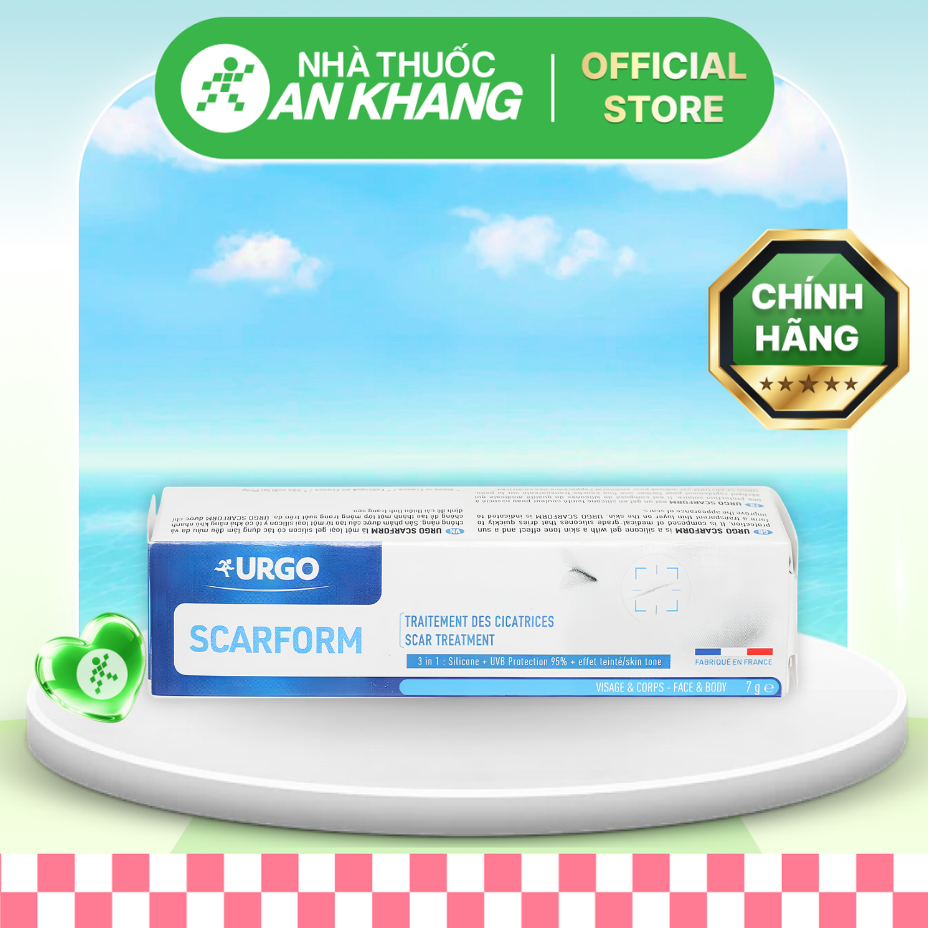 Gel Urgo Scarform hỗ trợ làm mờ sẹo, mờ thâm tuýp 7g [Nhà Thuốc An Khang - Chính Hãng 100%]
