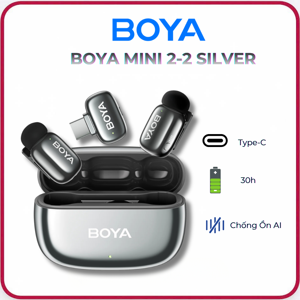 Micro không dây BOYA Mini 2-2 Silver