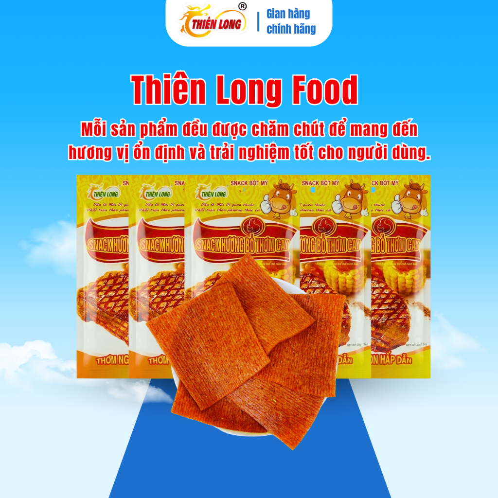 Snack Hương bò thơm cay 30g Thiên Long Food, Snack Bột Mì Que Cay Cổng Trường, Đồ Ăn Vặt Tuổi Thơ | BigBuy360 - bigbuy360.vn