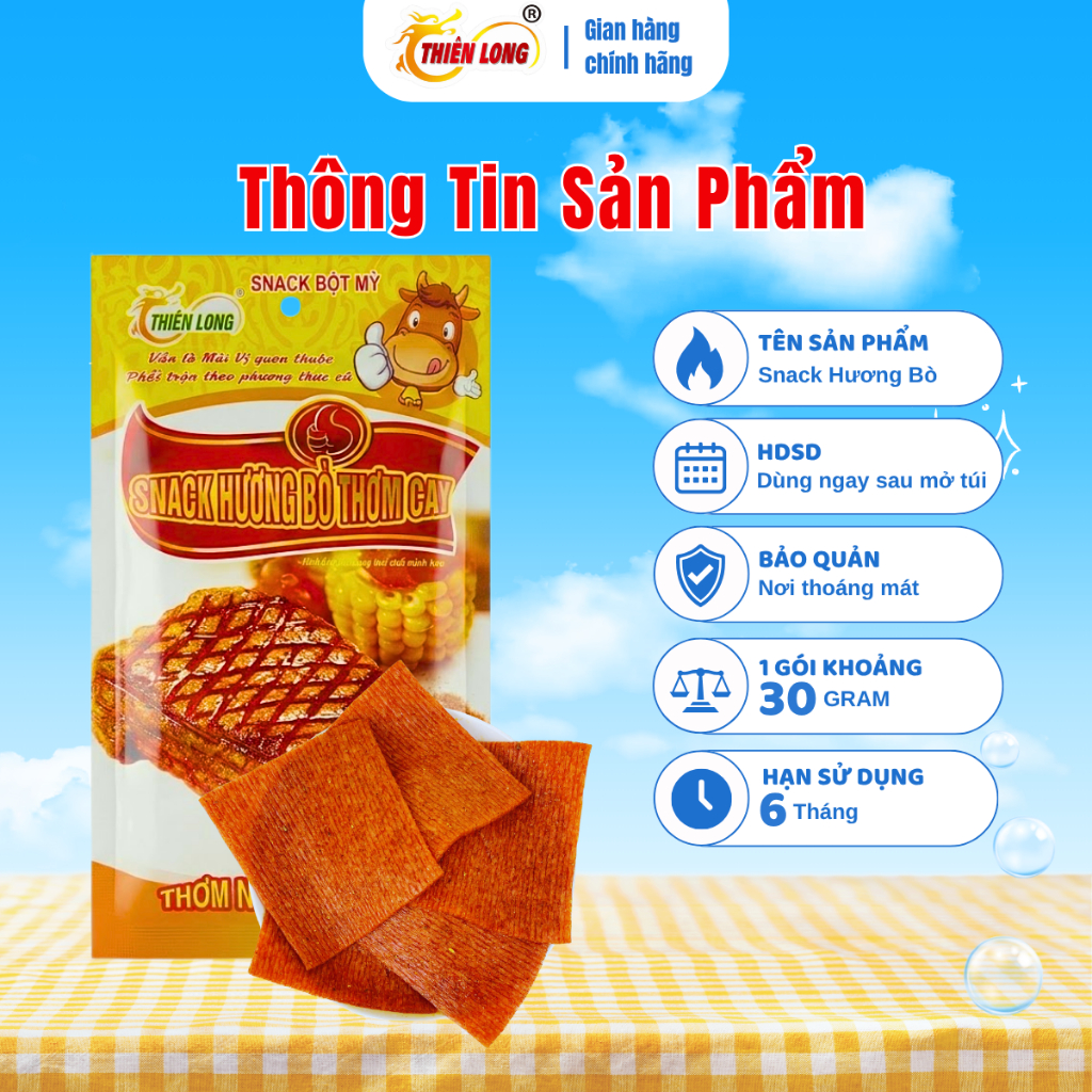 Snack Hương bò thơm cay 30g Thiên Long Food, Snack Bột Mì Que Cay Cổng Trường, Đồ Ăn Vặt Tuổi Thơ | BigBuy360 - bigbuy360.vn
