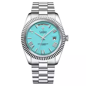 Đồng hồ nam chính hãng Cadisen C8185G-T5 Kính sapphire,Chống nước 100m ,BH 24 tháng,Máy cơ (Automatic),mặt xanh dây thép