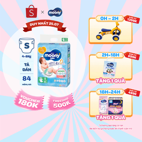 Tã dán cao cấp Moony NB/S/M/L - Nhập khẩu từ Nhật Bản