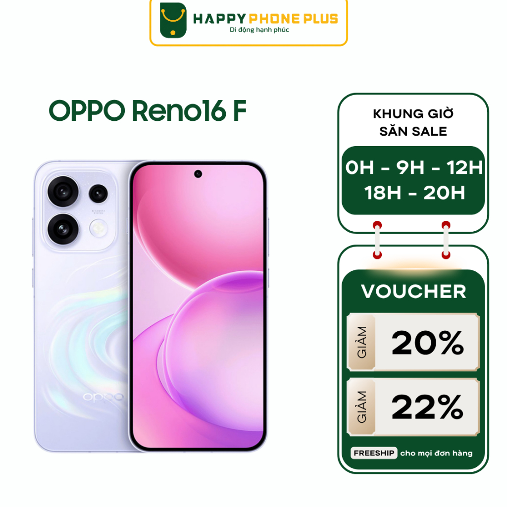 [Kích Tháng 9] Điện Thoại Oppo Reno16 F (8GB/256GB) - Hàng Chính Hãng