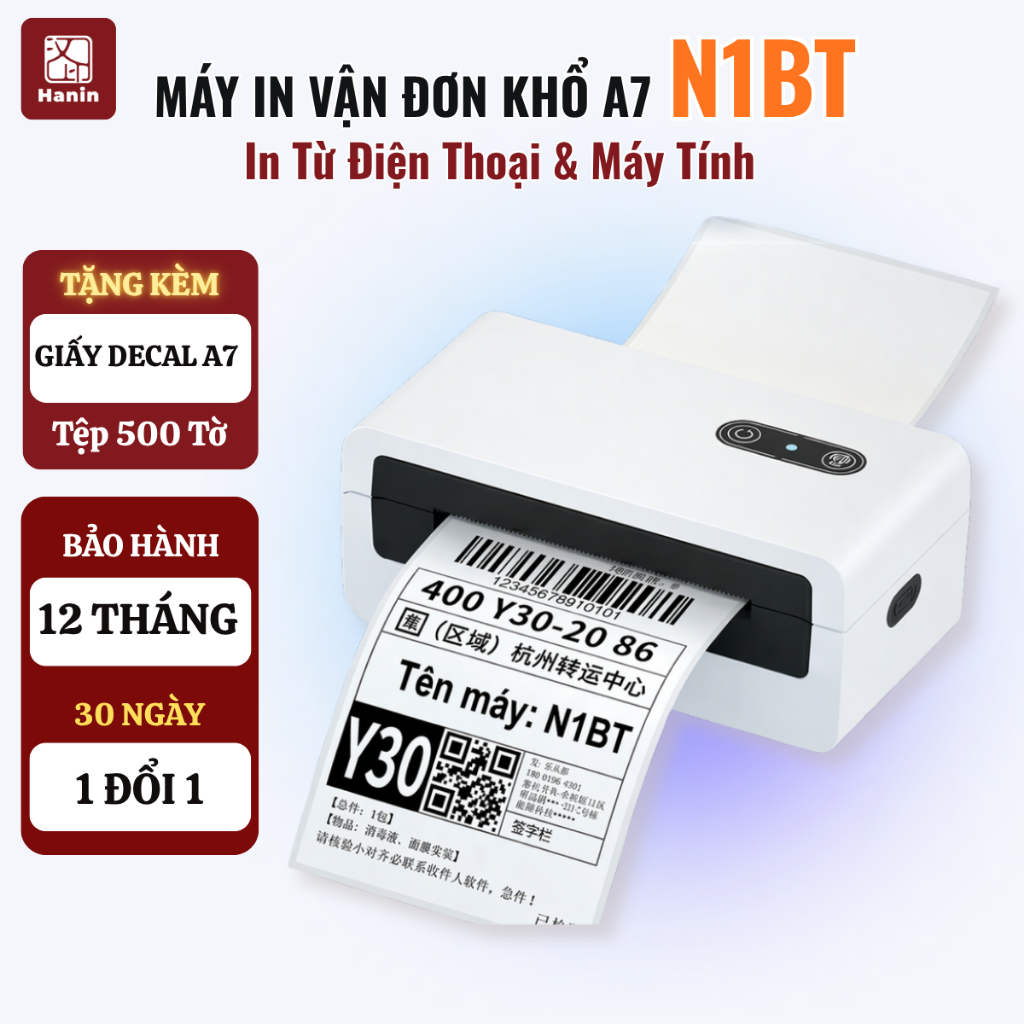 Máy In Nhiệt N1BT In Đơn Hàng, Tem Nhãn Vận Đơn Mini Khổ A7 USB Type-C Bluetooth | BigBuy360 - bigbuy360.vn
