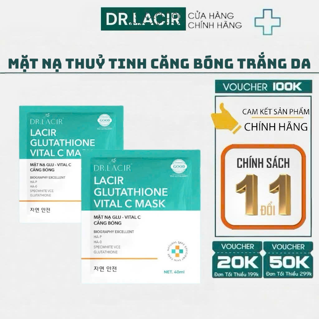 Mặt Nạ Thuỷ Tinh 6M Glutathione Aquaring Glass Mask Căng Bóng Chính Hãng Dr Lacir
