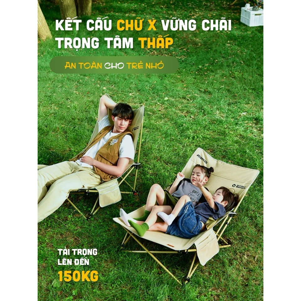 Ghế Lười Camping Công Thái Học HISPEED Tối giản Xếp Gọn Cỡ Lớn, Thư Giãn hơn Võng nằm | BigBuy360 - bigbuy360.vn