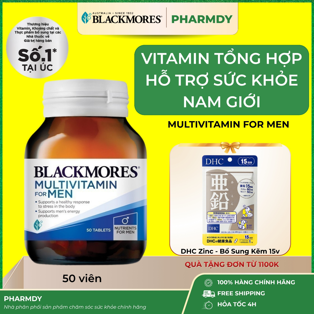 Vitamin Tổng Hợp Blackmores Multivitamin For Men – Hỗ Trợ Sức Khỏe Nam Giới