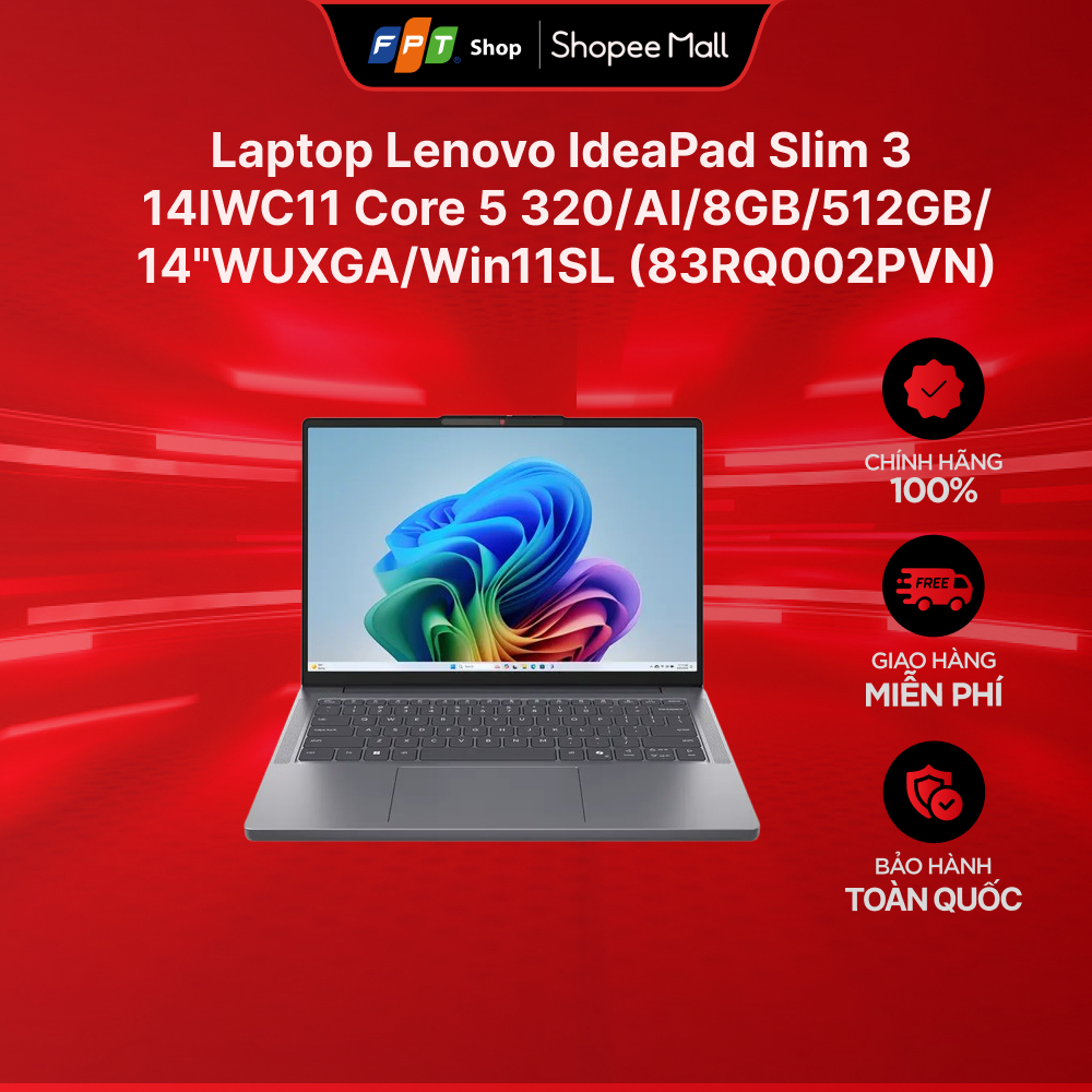 Laptop Lenovo IdeaPad Slim 3 14IWC11 Core 5 320/AI/8GB/512GB/14"WUXGA/Win11SL (83RQ002PVN)