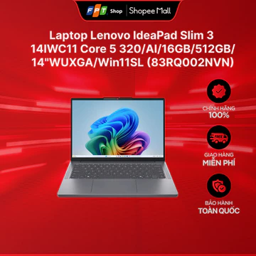 Laptop Lenovo IdeaPad Slim 3 14IWC11 Core 5 320/AI/16GB/512GB/14"WUXGA/Win11SL (83RQ002NVN)