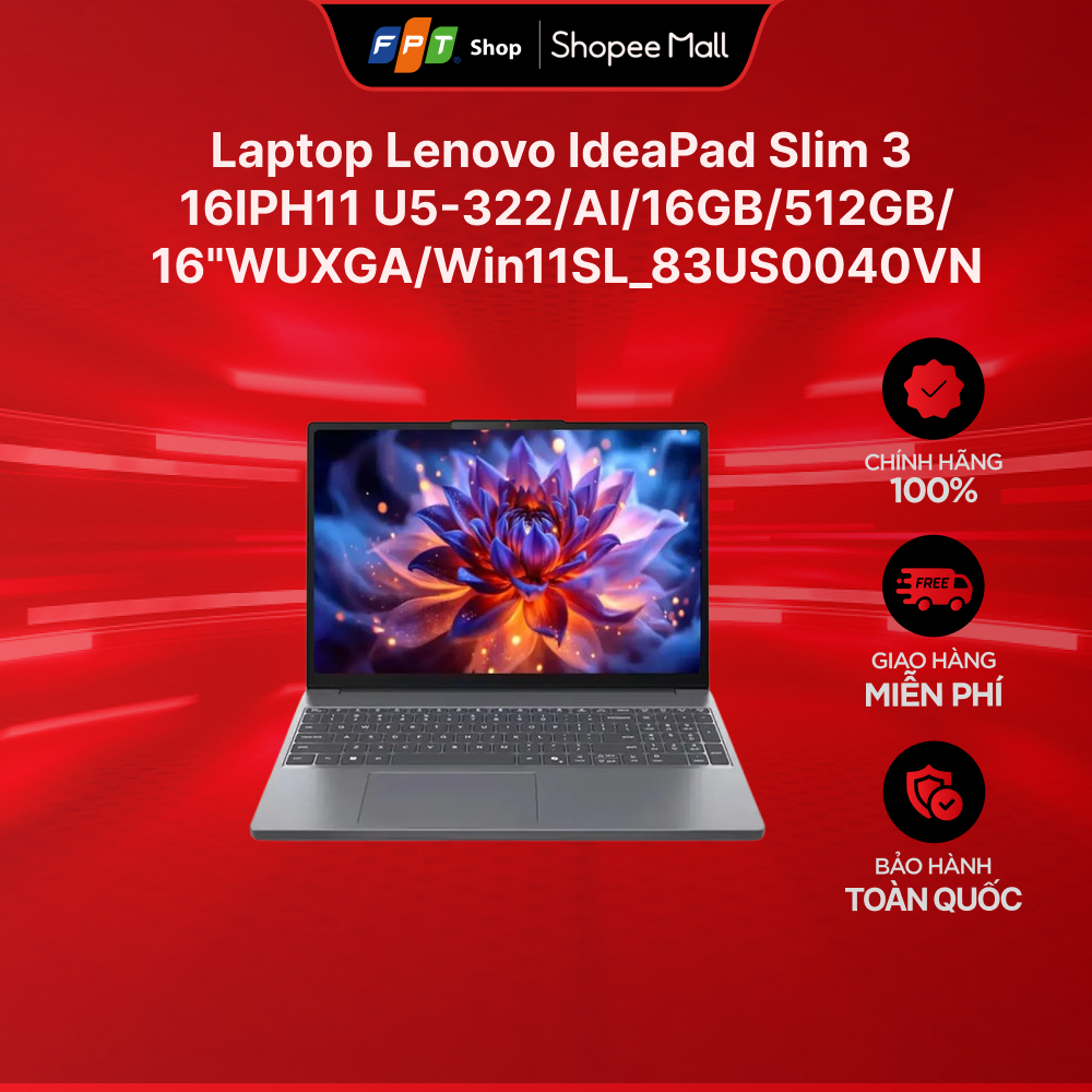 Laptop Lenovo IdeaPad Slim 3 16IPH11 U5-322/AI/16GB/512GB/16"WUXGA/Win11SL_83US0040VN