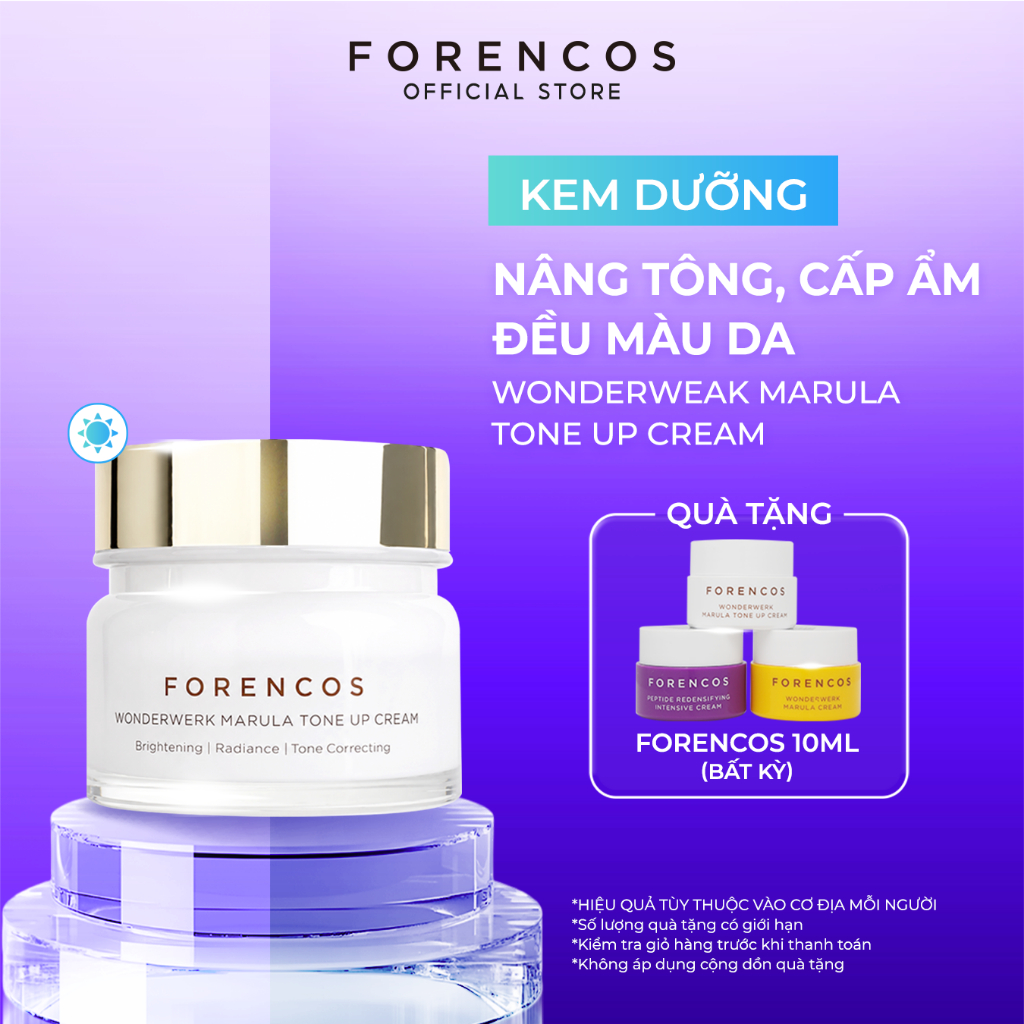 Kem dưỡng trắng da nâng tone, hỗ trợ làm đều màu da, cấp ẩm dành cho ban ngày FORENCOS 15g/50ml