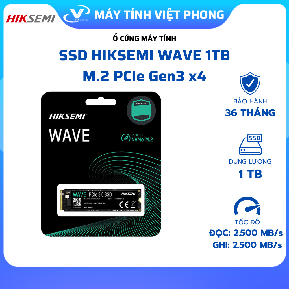 Ổ CỨNG SSD HIKSEMI WAVE 1TB - 512GB - 256GB M.2 2280 PCIe NVMe GEN 3.0 x4 (NEW, FULL VAT, BẢO HÀNH 36 THÁNG) | BigBuy360 - bigbuy360.vn