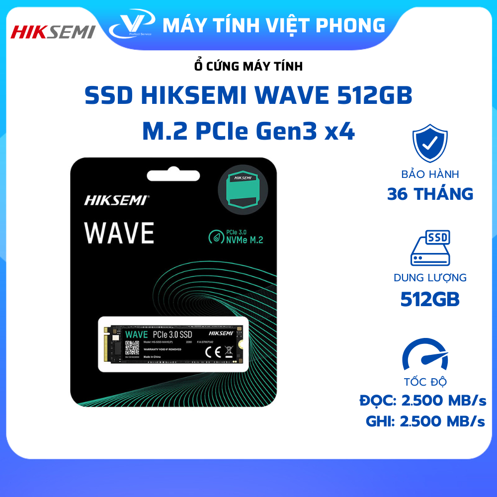 Ổ CỨNG SSD HIKSEMI WAVE 1TB - 512GB - 256GB M.2 2280 PCIe NVMe GEN 3.0 x4 (NEW, FULL VAT, BẢO HÀNH 36 THÁNG) | BigBuy360 - bigbuy360.vn