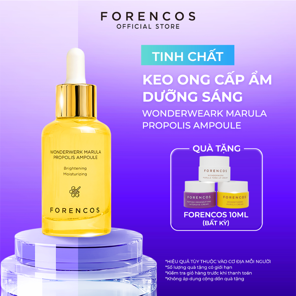 Serum Tinh Chất Keo Ong Hỗ Trợ Sáng Da FORENCOS Wonderwerk Marula Propolis Ampoule 50ml