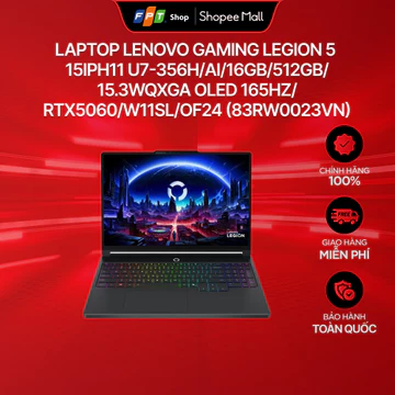 Laptop Lenovo Gaming Legion 5 15IPH11 U7-356H/AI/16GB/512GB/15.3WQXGA OLED 165Hz/RTX5060/W11SL OF24 (83RW0023VN)
