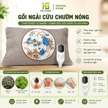 Gối Ngải Cứu Chườm Nóng, Gối Thảo Dược Ngải Cứu Kê Cổ Gối Đầu, Gối Ngải Cứu Cắm Điện Chống Nhức Mỏi