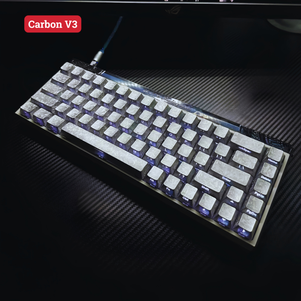 Keycap Carbon | Chất liệu PC Nhám, Cực Bền Bỉ | Profile Cherry 132 Nút | Hoạ tiết vân Carbon độc lạ | BigBuy360 - bigbuy360.vn