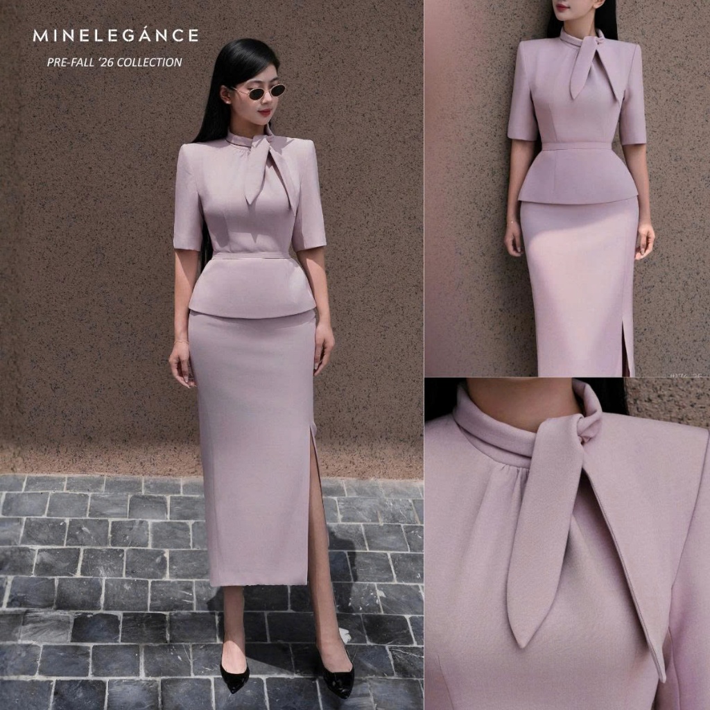 MINELEGÁNCE | SET ÁO & CHÂN VÁY BÚT CHÌ THANH LỊCH, SANG TRỌNG - MIN174