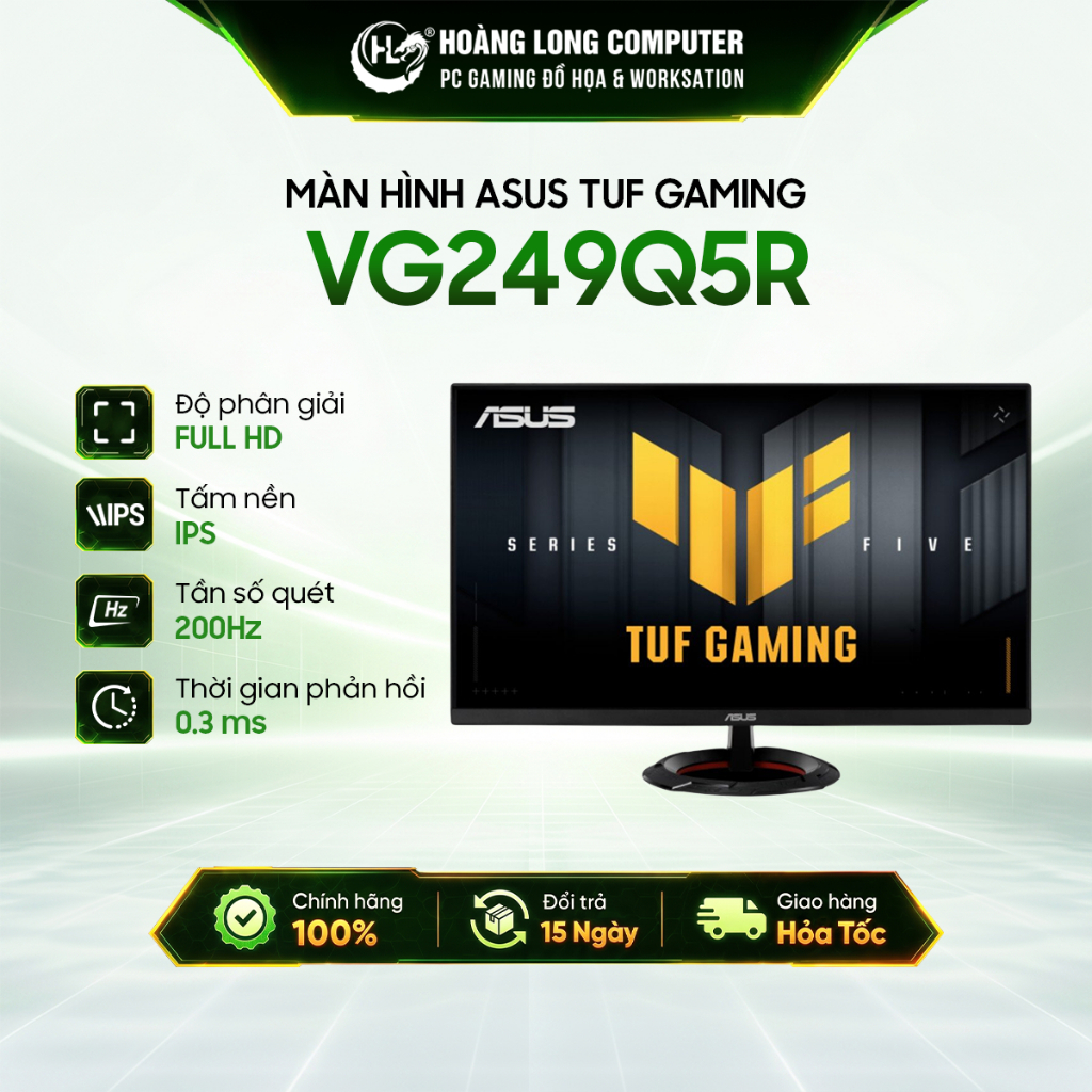 Màn Hình ASUS TUF Gaming VG249Q5R 24 Inch Fast IPS Full HD 200Hz 0.3ms Chuyên Game Chính Hãng
